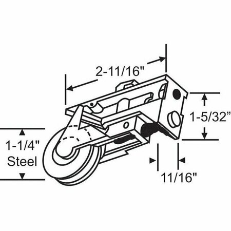 STRYBUC Patio Door Roller Assembly 9-276